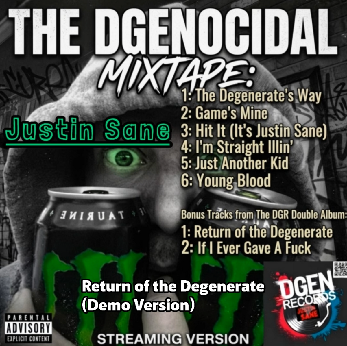 Justin Sane - The DGenocidal Mixtape Cover Art